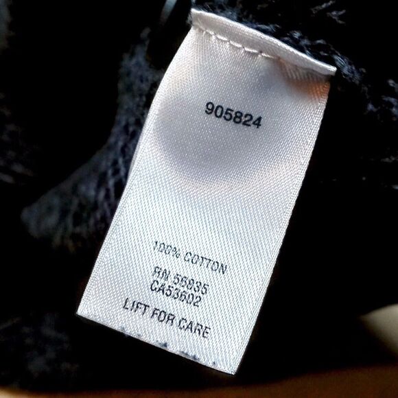 Cabela's Blue Heavy Knit 100% Cotton Henley Sweater - Men's Size Large - Picture 6 of 8